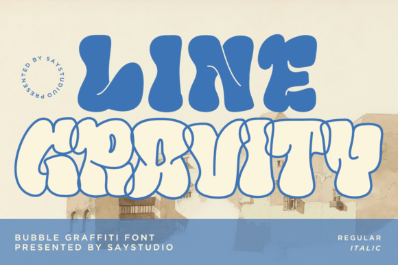 Line Gravity: A Playful Display Font for Creative Makers